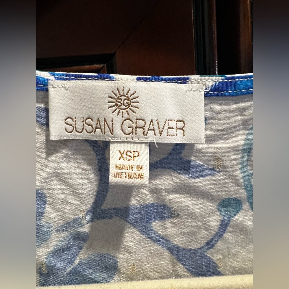 Susan Graver Soleil Regular Printed Woven Dress w/Pockets and Tassle Ties - XSP - Picture 6 of 8